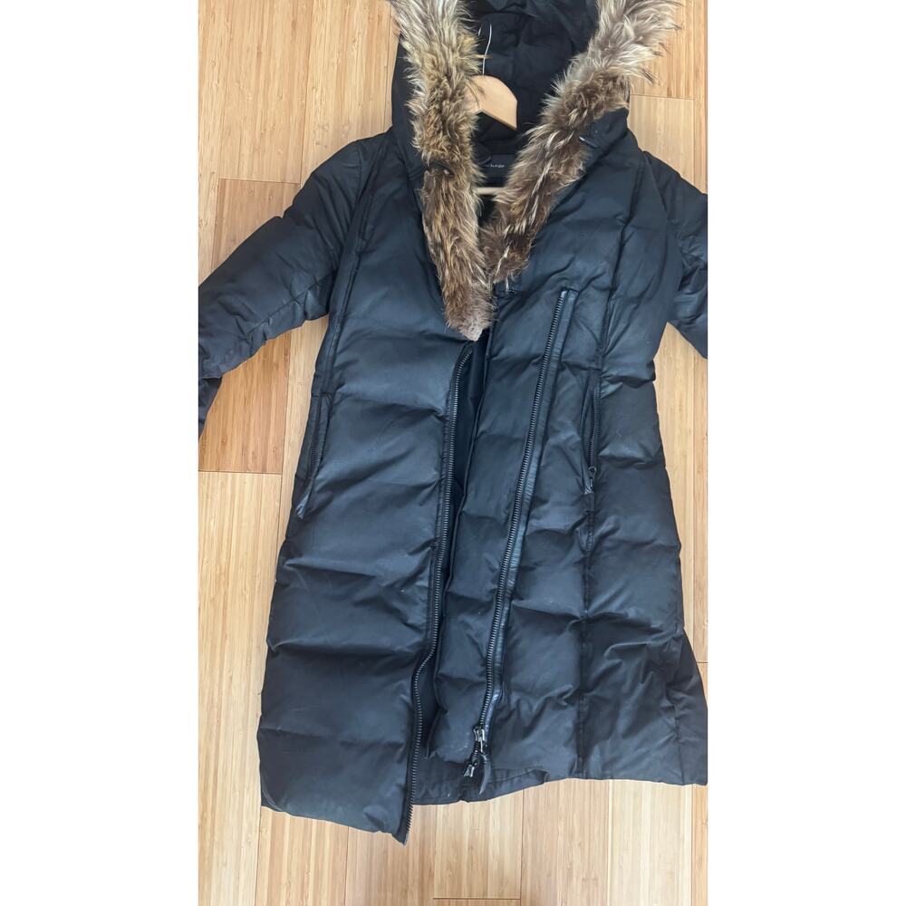 Mackage Kay Black Down Puffer Parka with Fur Trim | Women’s - Picture 3 of 11